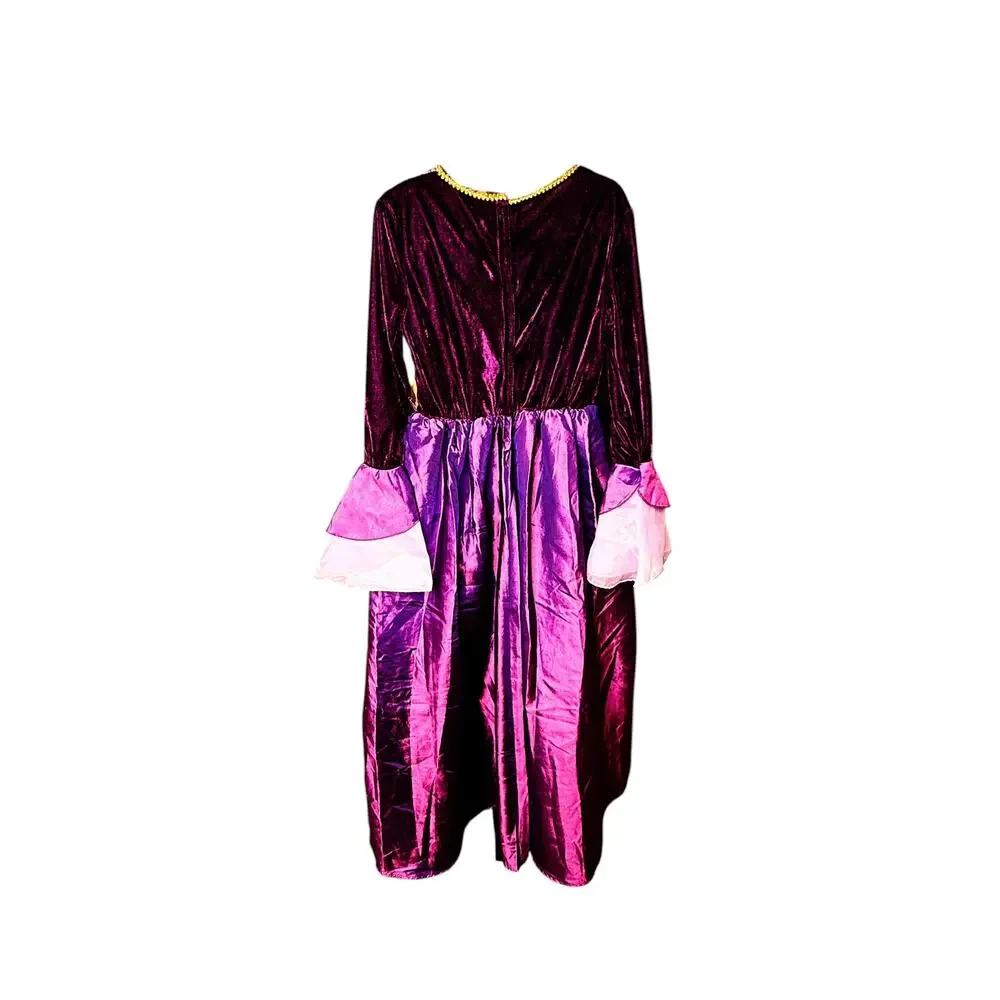 Girls Purple Velvet Medieval Renaissance Princess Costume Dress [10-12]